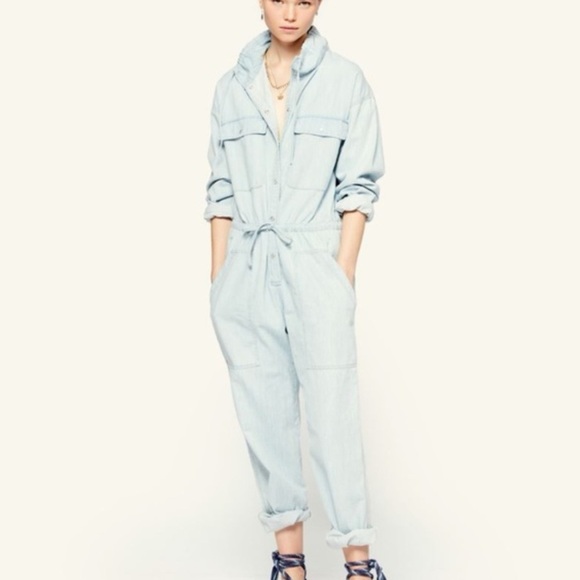 ISABEL MARANT Women’s 'Marvin' Denim Jumpsuit Light Blue $645 Size 6 - Picture 5 of 6